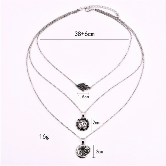 • Dani • Layered Hamsa Necklace - Picture 3 of 3